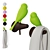 Colorful Sparrow Wall Hooks: Set of 2 3D model small image 1