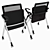 Sweet Mesh Chair: Stylish Silver Metal and Fabric Seating 3D model small image 2