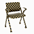 Sweet Mesh Chair: Stylish Silver Metal and Fabric Seating 3D model small image 4