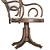 Vintage Bentwood Chair B-8033 - Elegant & Stylish 3D model small image 2