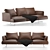 Contemporary Mondini Sofa: Stylish & Comfortable 3D model small image 1