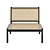 Walnut Rattan Low Lounge Chair: Premium Solid Wood Design 3D model small image 2