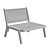 Walnut Rattan Low Lounge Chair: Premium Solid Wood Design 3D model small image 3