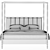 Elegant Clarendon Canopy Bed 3D model small image 4