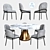 Elegant Silhouette Pedestal Dining Table 3D model small image 2