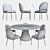 Elegant Silhouette Pedestal Dining Table 3D model small image 3