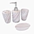 Elegant 4-Piece Pink Bathroom Set 3D model small image 3