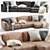 Poliform Paris Seoul Sofa Chaise 3D model small image 1