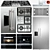 Miele Appliance Set: Refrigerator, Gas Cooktop, Hood, Oven & Coffeemaker 3D model small image 1