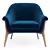Elegant Velvet Lounge Chair 3D model small image 2