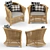 Montego Rattan Armchair: Authentic Simplicity for Your Abode 3D model small image 1