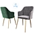 Brooklyn Chair: Stylish, Dark Grey Fabric, Gold Legs 3D model small image 2