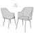 Brooklyn Chair: Stylish, Dark Grey Fabric, Gold Legs 3D model small image 3