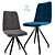 Elegant Gray Velvet Leipzig Chair 3D model small image 3