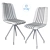 Elegant Gray Velvet Leipzig Chair 3D model small image 5