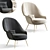 Cozy Elegance: Bat Lounge Chair 3D model small image 1