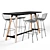 Modern Barstool and Tall Table Set 3D model small image 1