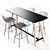 Modern Barstool and Tall Table Set 3D model small image 2