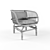 Natural Rattan Lounge Chair & Coffee Table Set 3D model small image 3