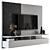 Elegant Gray & Black Marble TV Wall 3D model small image 1