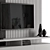 Elegant Gray & Black Marble TV Wall 3D model small image 4