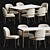 Modern Dining Set with Astrud Chair & Canto Table 3D model small image 6