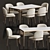 Modern Dining Set with Astrud Chair & Canto Table 3D model small image 12
