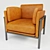 Sleek Leather Armchair 3D model small image 1