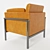 Sleek Leather Armchair 3D model small image 2