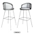 Sleek De Sede Bar Chair 3D model small image 3