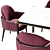 Elegant Gala Tudor Chair+Table 3D model small image 2