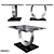 Sleek Stainless Steel End Table 3D model small image 2