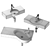 Modern Washbasin Set: Gid Simple-N Str4280c, Venecia 60, Berloni Bagno Wall 3D model small image 3