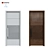  Lecate Artisan Walnut Door 3D model small image 3