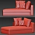 Elegant Minotti Powell Chaise 3D model small image 3