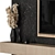 Modern Wood and Black Marble TV Set 3D model small image 4