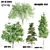 4 Variety Tree Set: Ash, Mesquite, Poplar, Pine 3D model small image 1