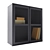 Gray Mesh Door Cabinet, 80x83 cm 3D model small image 3