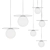 Elegant Marble Orb Pendant Light 3D model small image 4