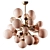 Blush Pink Murano Glass Sputnik Chandelier 3D model small image 1