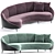 Elegant Curved Sofa: Beverly 3D model small image 1