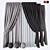 Modern 6-Piece Curtains Set 3D model small image 1