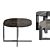 Molteni Domino Marble Tables: Versatile Set with Elegant Marquina, Dark, Grey, and White Carrara Tops 3D model small image 4