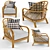 Natural Rattan Edgewater Lounge Chair 3D model small image 1