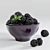 Ceramic Bowl with Fresh Blackberries 3D model small image 1