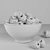 Ceramic Bowl with Fresh Blackberries 3D model small image 2