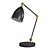 Sleek Steel and Brass Table Lamp 3D model small image 1
