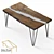 16 Reca White: River Epoxy Resin Wood Slab Table 3D model small image 1