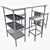 Industrial Style Table and Chair Set 3D model small image 4