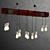 Rustic Wooden Chandelier | 10-Light Industrial Pendant 3D model small image 2